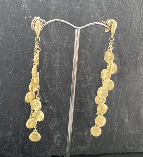 Preview: Ohrstecker 925 Silber vergoldet mit runden Plättchen